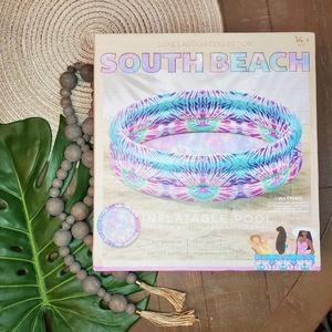 South Beach Luxe Lagoon Collection Tie Dye Inflatable 3 Ring Pool & Ball Pit